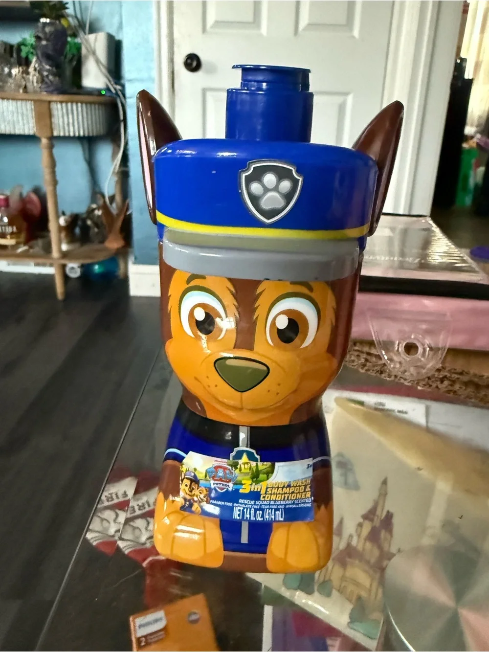 Paw Patrol 3 in 1 body wash shampoo and conditioner Bottle - Blue & Brown